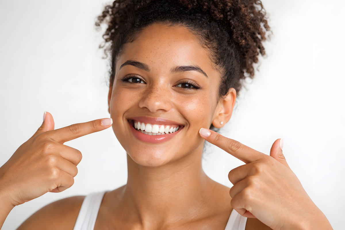 Young Black Woman Highlighting a Healthy, Confident Smile